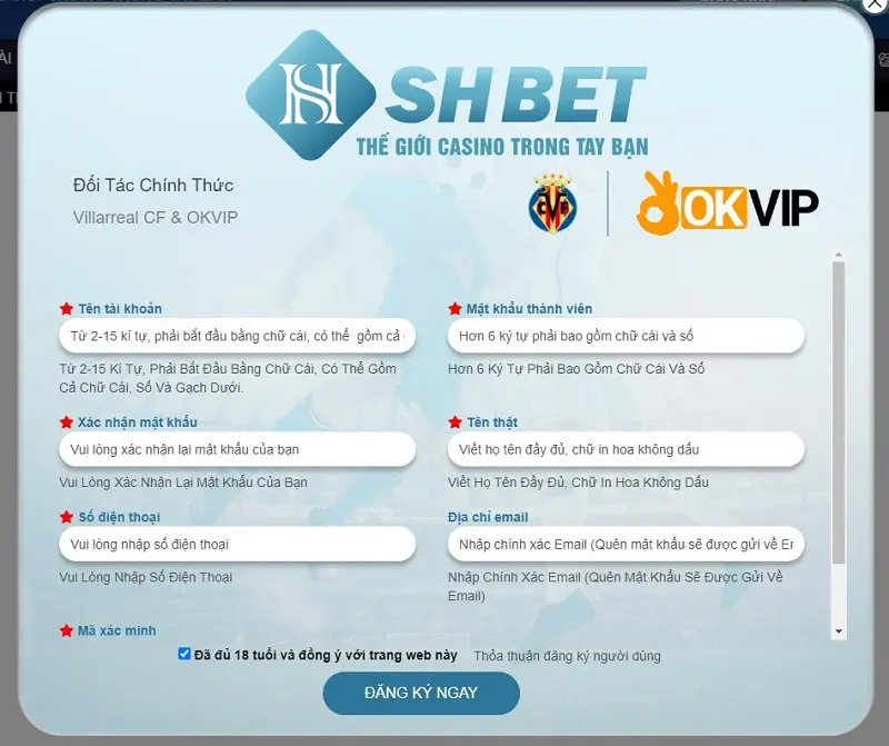 Hướng Dẫn Chi Tiết Đăng ký Shbet - Thành Công 100% 4 Anh em điền đầy đủ thông tin đăng ký Shbet